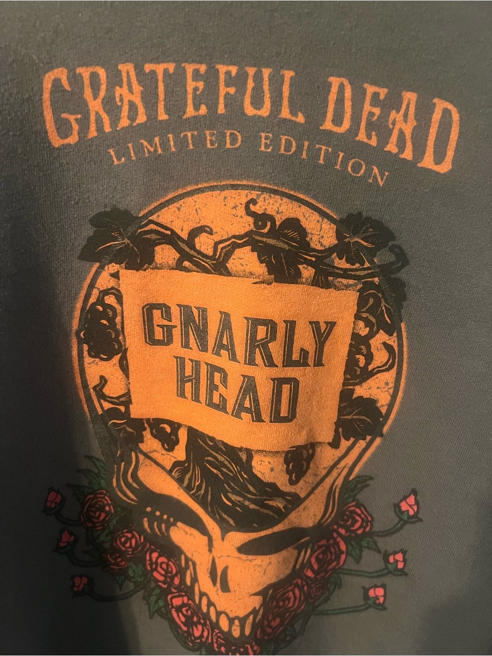 Grateful Dead Charcoal with Orange and Red 'Gnarly Head' Graphic. - Picture 2 of 4